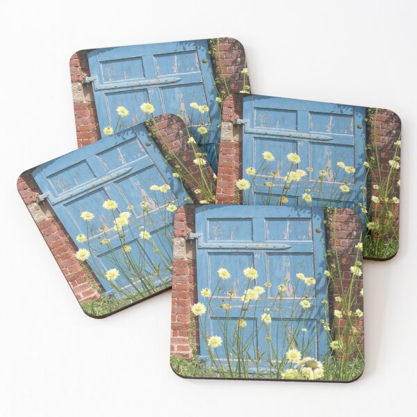 Item preview, Common Buttonbrush (Cephalanthus Occidentalis) and Blue Door into the Walled Garden at Croft Castle, Leominster designed and sold by GoNatureDesigns.