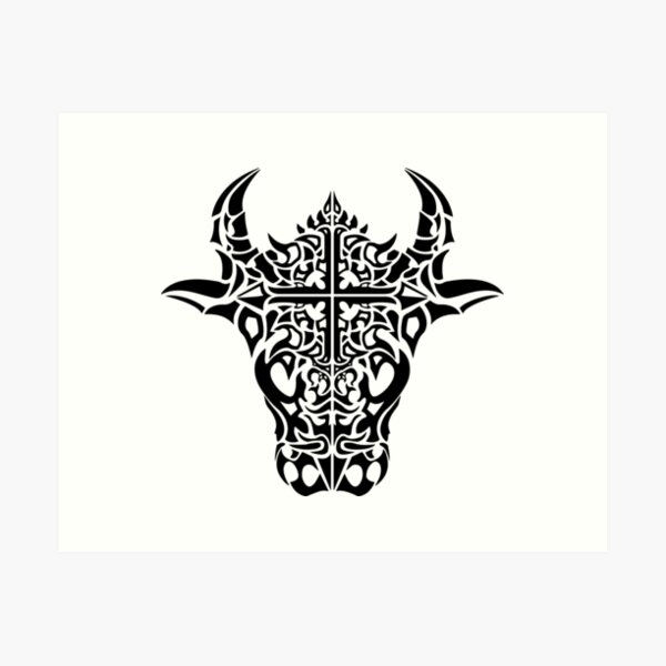 Bull Tattoo Kunstdruck