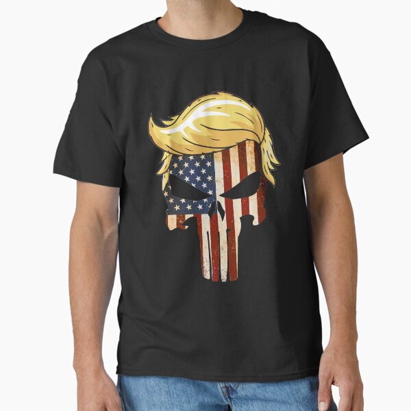 Item preview, Skull With Iconic Trump Hair America Flag designed and sold by XaynaPuxuk.