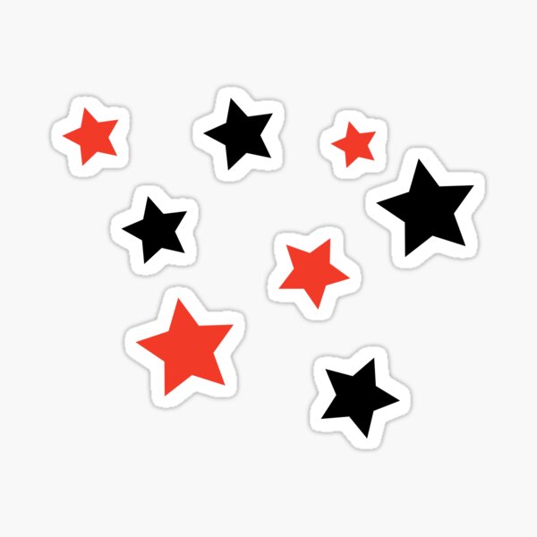 red/black star sticker pack Sticker
