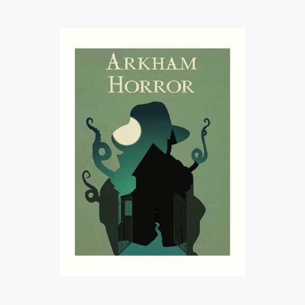 Arkham Horror Design - Minimalist Silhouette Poster Style - Board Game Art Art Print