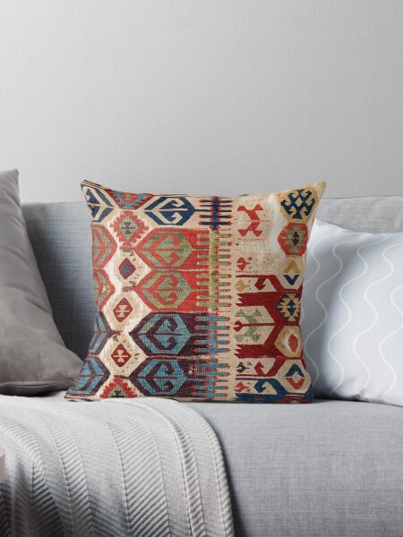 Item preview, Aksaray Tribal  Antique Turkish Kilim Print designed and sold by Vicky Brago-Mitchell®.