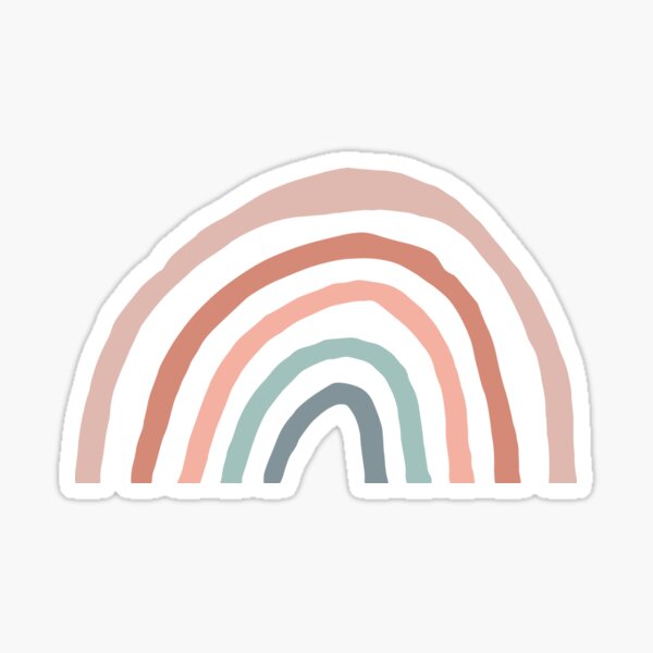 Hand drawn rainbow in muted colours Sticker