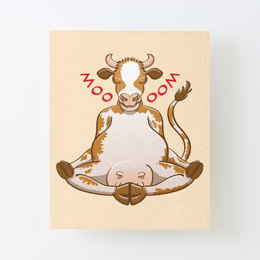 Beautiful cow meditating while changing moo into oom