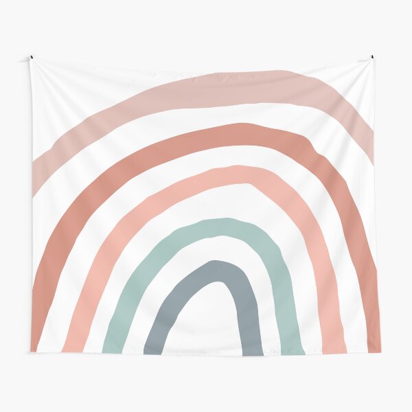 Hand drawn rainbow in muted colours Tapestry
