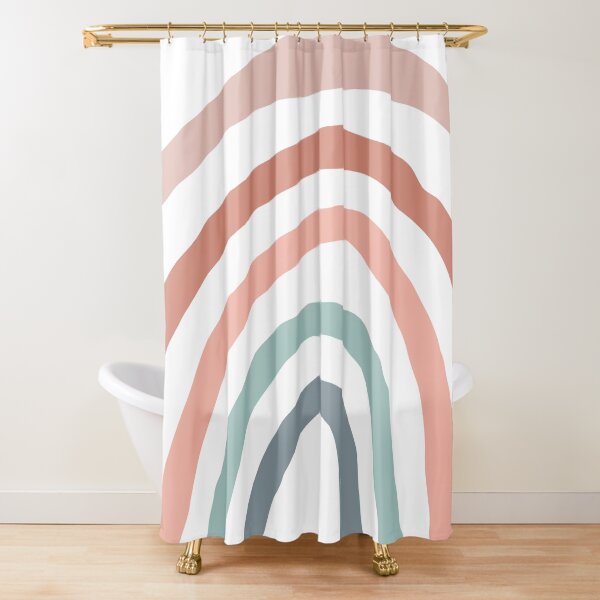 Hand drawn rainbow in muted colours Shower Curtain