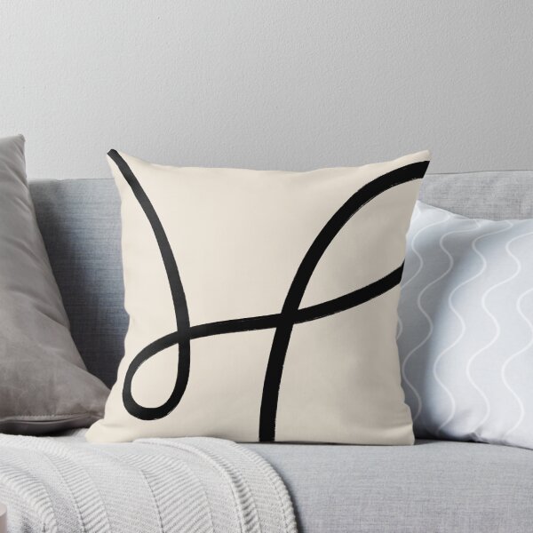 Item preview, Minimal black and white brushstroke throw pillow designed and sold by enricadenicola.