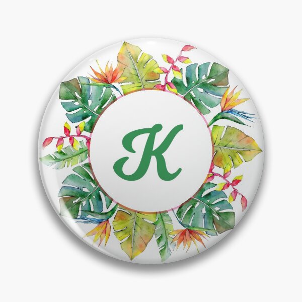 Item preview, Tropical Leaves Monogram K designed and sold by MysticMagpie.