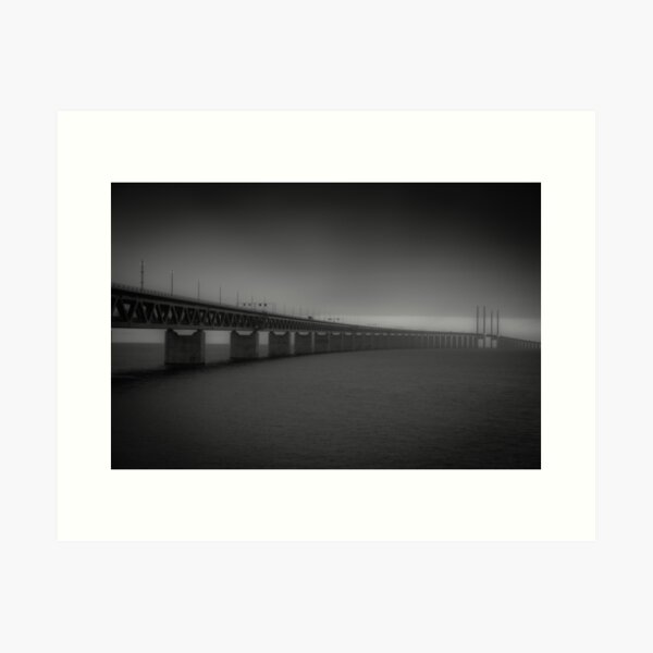 In the beautiful evening light lies the Öresund Bridge, which connects Sweden and Denmark Art Print
