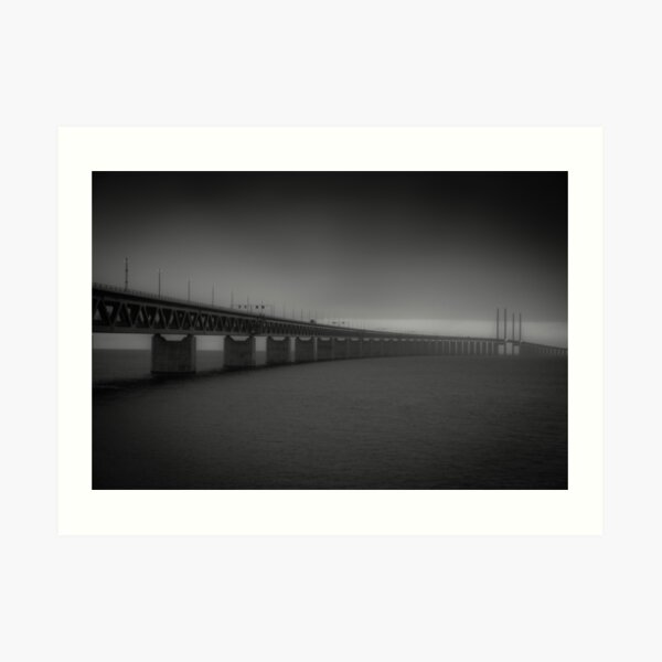 In the beautiful evening light lies the Öresund Bridge, which connects Sweden and Denmark Art Print