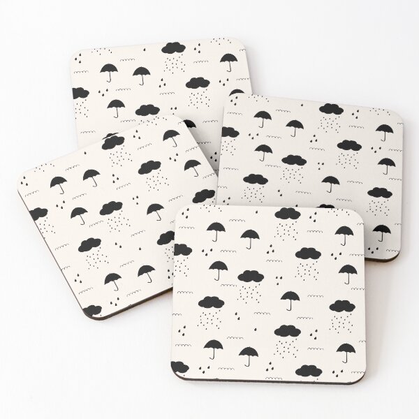 Item preview, rainy day doodle cute black and white background designed and sold by TheSimpleMan.