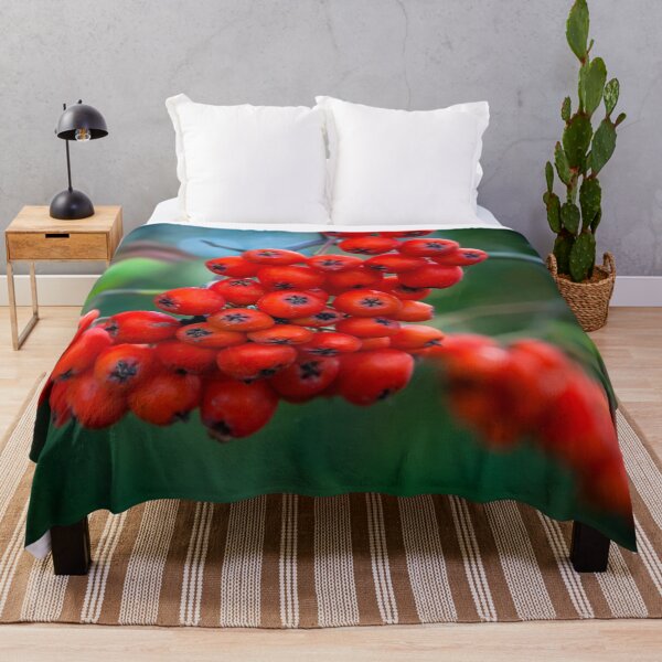 Item preview, Ashberry on dark green blurred background in the forest  designed and sold by Maks08.