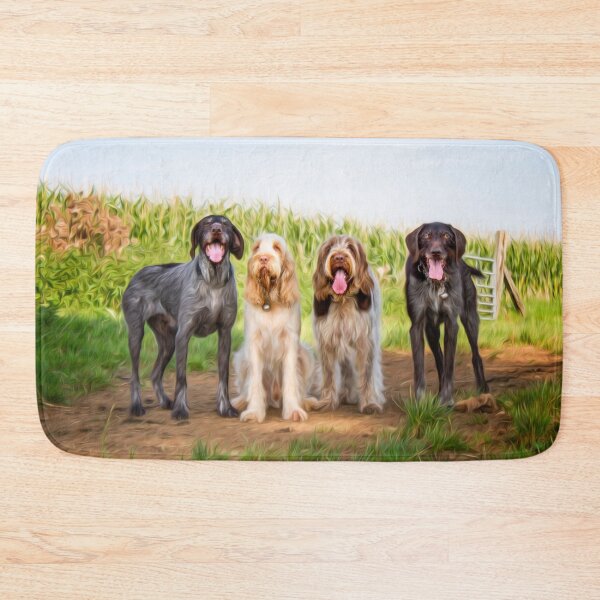 Item preview, German Wirehaired Pointers and Italian Spinoni in a row by heidiannemorris designed and sold by FOLK ART FUSION by heidiannemorris.