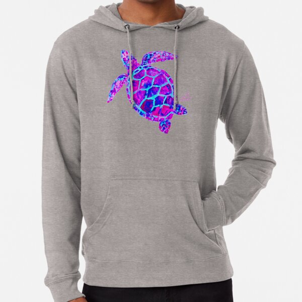 Sea Turtle Pink and Blue Lightweight Hoodie