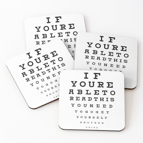 Item preview, Drinking Eye Test Chart designed and sold by Anonymouse Apparel.