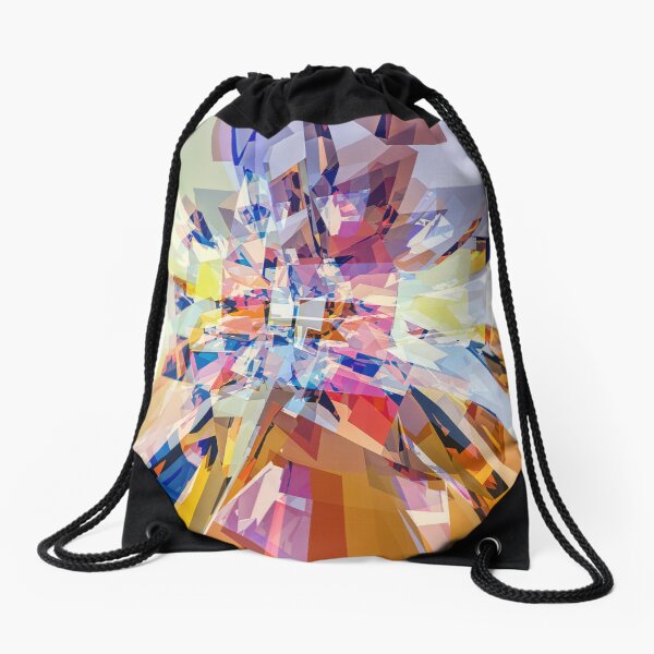 Geometry of Color Drawstring Bag