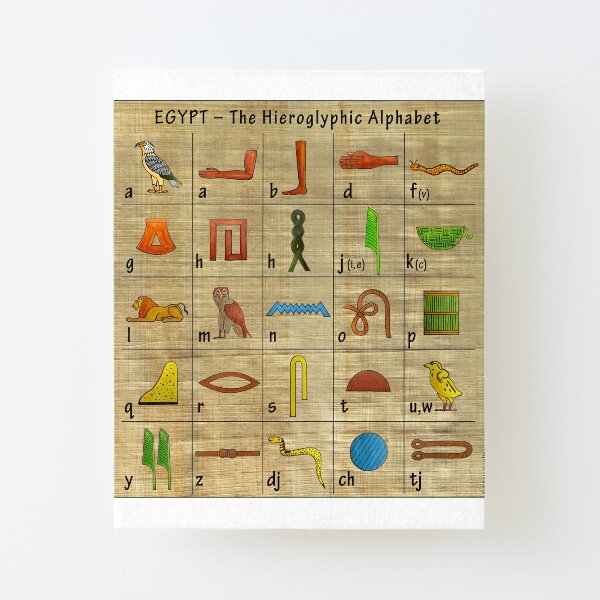 Das hieroglyphische Alphabet I HIEROGLYPHEN Aufgezogener Druck auf Leinwandkarton