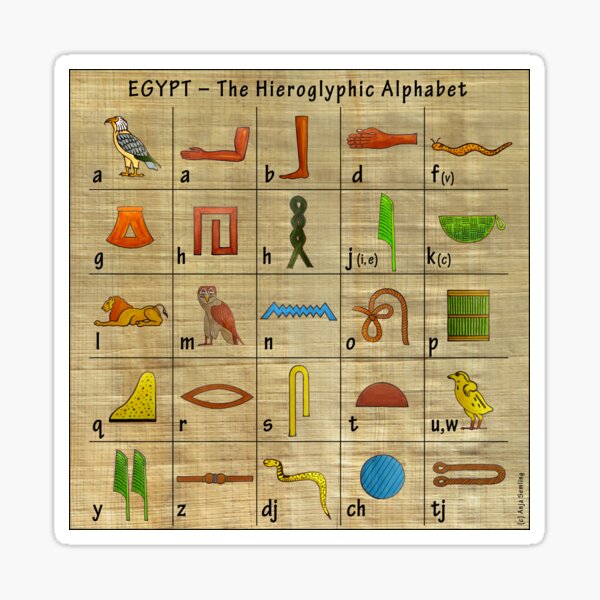 Das hieroglyphische Alphabet I HIEROGLYPHEN Sticker