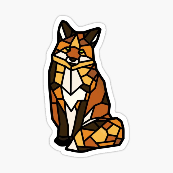 Sitting Fox Mosaic Sticker