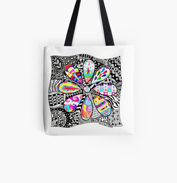 Groovy Flower All Over Print Tote Bag