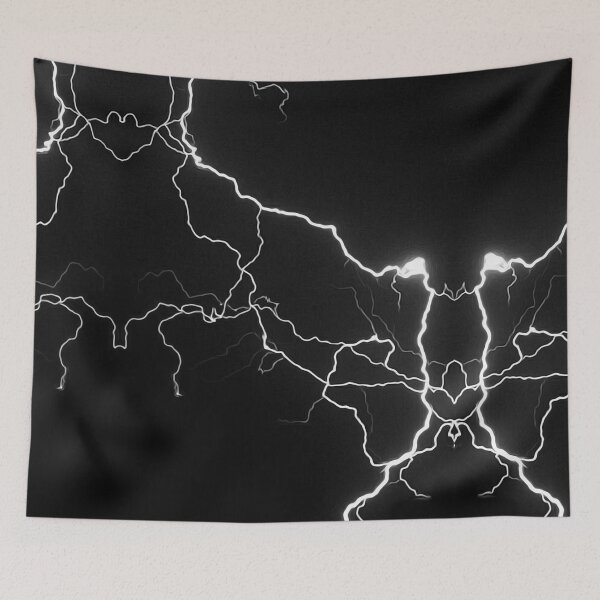 Item preview, Pattern - black white thunder storm - design illustration designed and sold by SketchyDuette.