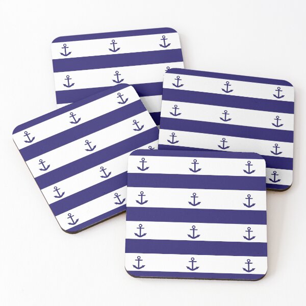 Item preview, Navy Blue Stripes and Anchors designed and sold by Orchyd.