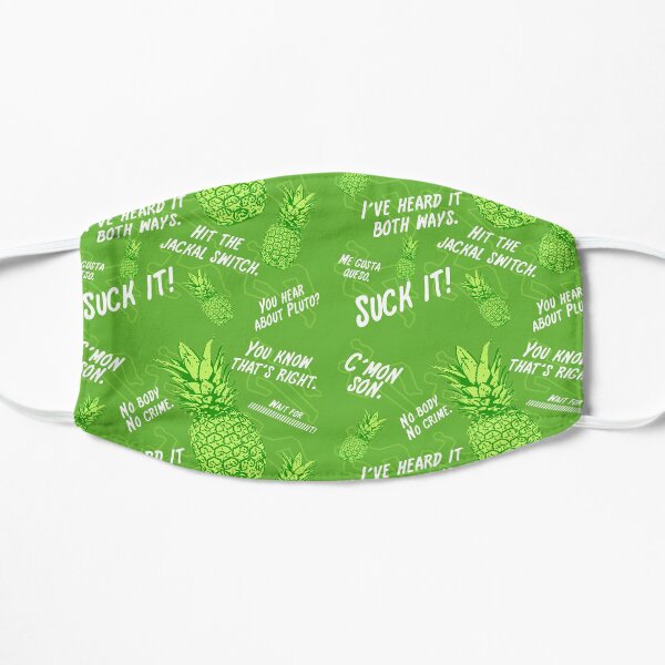Psych Pineapple Hawaiian Print Flat Mask