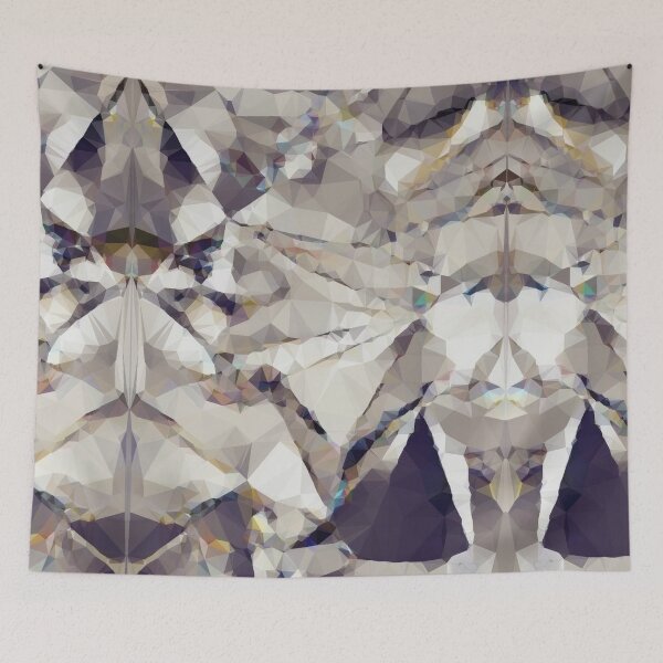 Item preview, Pattern - silver white black - crystal design illustration designed and sold by SketchyDuette.