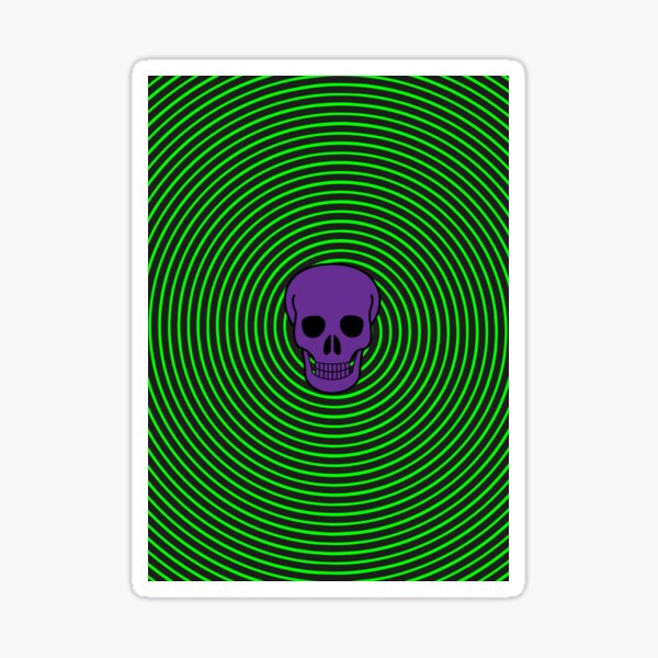 Hypnotic Purple Skull Spiral Sticker