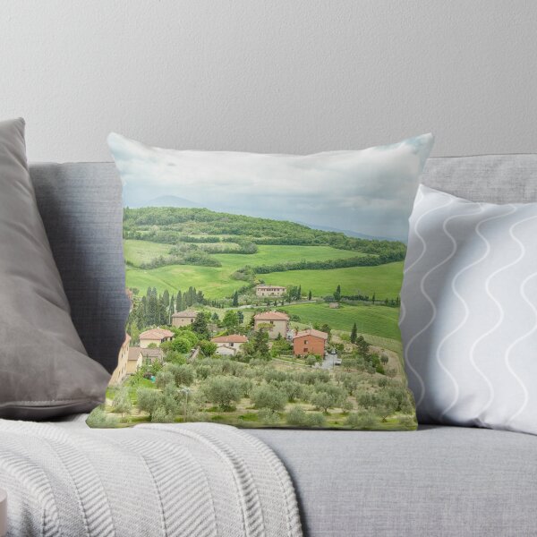 Beautiful green Tuscany in Italy Throw Pillow