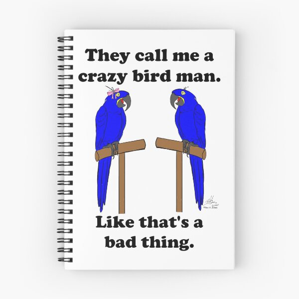 Item preview, Crazy Bird Man with Hyacinth Macaws designed and sold by Laughing Parrot Studio.