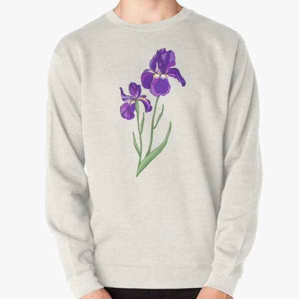 Purple Iris Pullover Sweatshirt