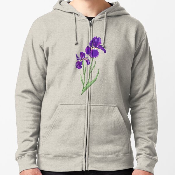Purple Iris Zipped Hoodie