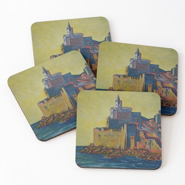 Item preview, Oil Painting - San Pietro Church at Sunset. Portovenere, Italy designed and sold by Igor Pozdnyakov.