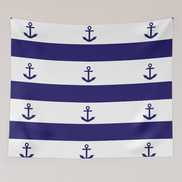Item preview, Navy Blue Stripes and Anchors designed and sold by Orchyd.
