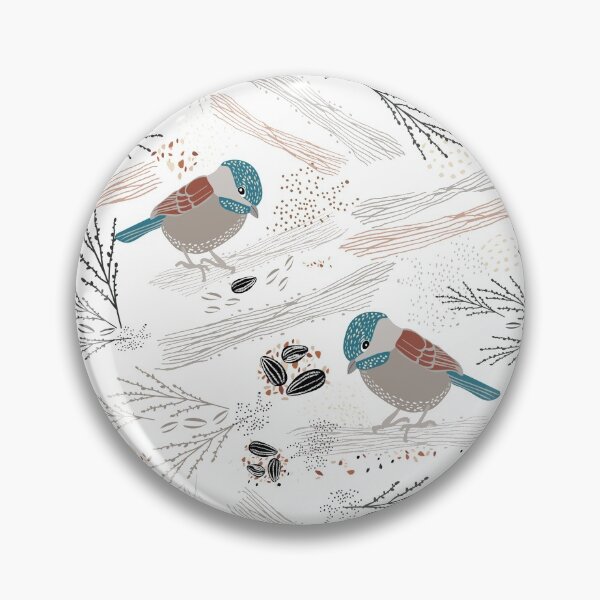 Item preview, Grey & Teal Chickadee Seed Floral  designed and sold by StudioPosies.