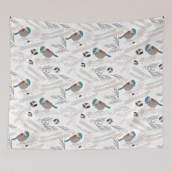 Item preview, Grey & Teal Chickadee Seed Floral  designed and sold by StudioPosies.