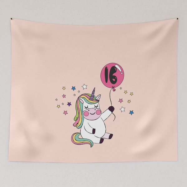 Item preview, cute unicorn 16th anniversary designed and sold by Lactus.