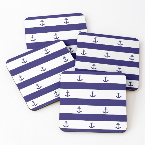 Item preview, Navy Blue Stripes and Anchors 2 designed and sold by Orchyd.