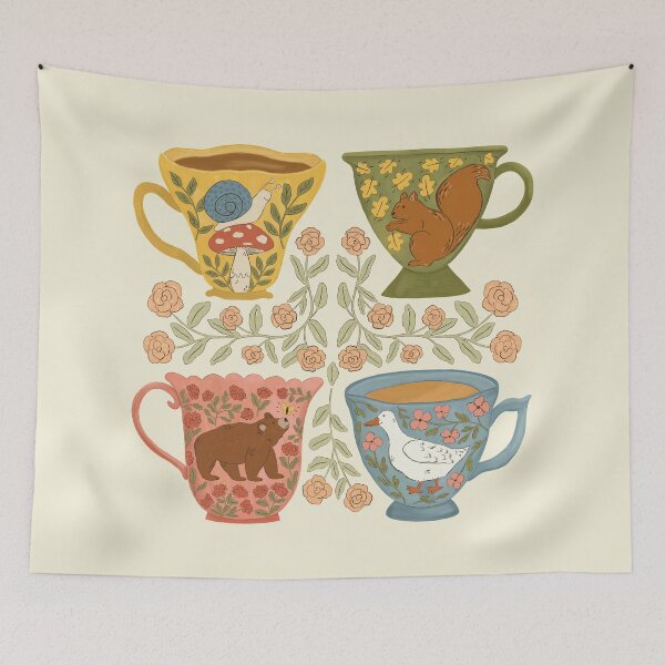 Item preview, Floral Animal Teacups designed and sold by ohjessmarie.