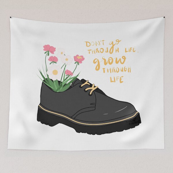 Item preview, Dr Martens with growing wildflowers inside quote designed and sold by AmeliasArtistry.