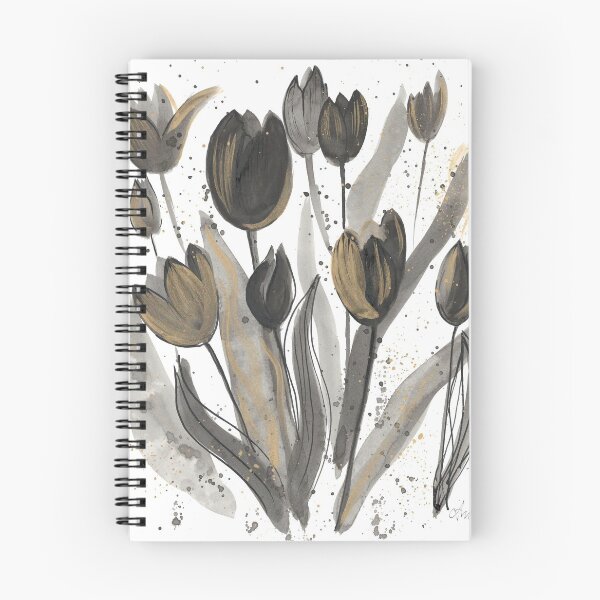 Item preview, Black and gold watercolor tulips  designed and sold by AnaMariaPop.