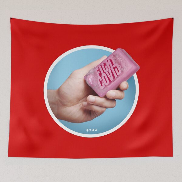 Item preview, Fight COVID with soap blue & red designed and sold by Radu-Gabriel.