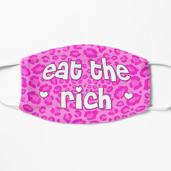 eat the rich pink hearts Flat Mask