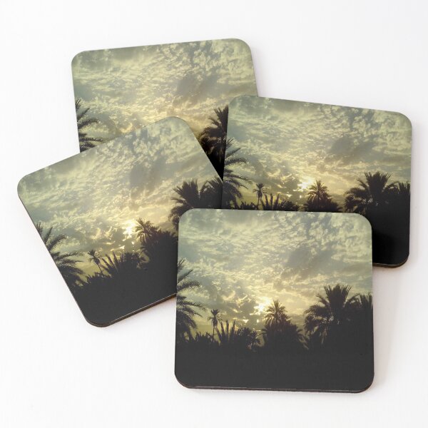Item preview, A beautiful sunset with palm and foggy sky designed and sold by faridman.