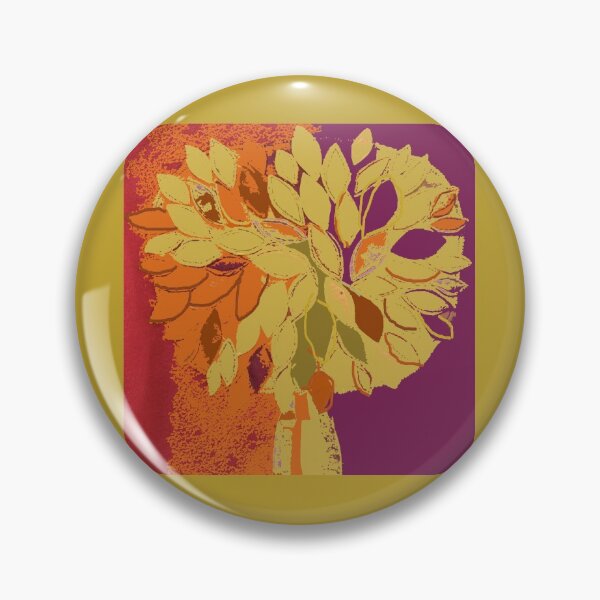 Item preview, Tree, fall leaves orange plum gold red, fiber art textile photography mixed media digital designed and sold by djrunnels.