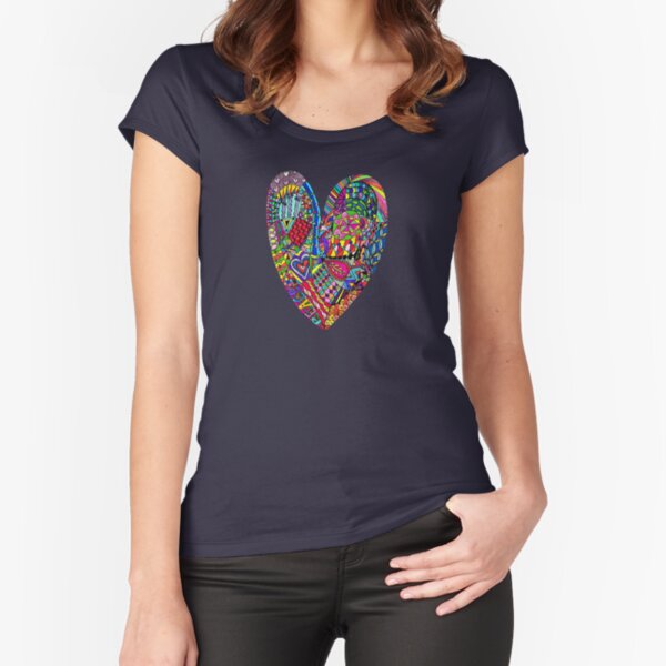 Heart of Peace Fitted Scoop T-Shirt