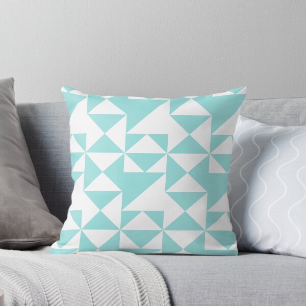 Item preview, Aqua Blue Geometric Triangle Pattern for Summer designed and sold by HouseOfGrouse.