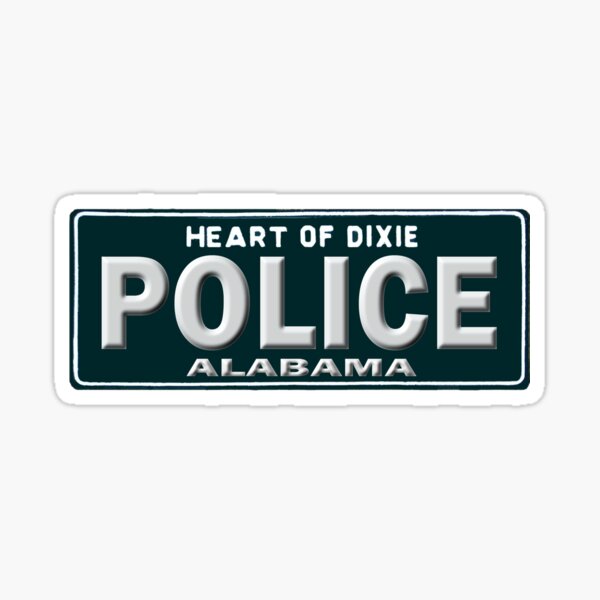 "Alabama Police License Plate" Sticker for Sale by lawrencebaird Redbubble