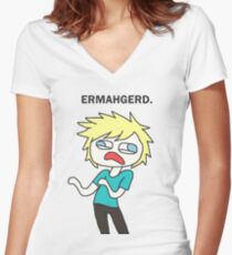 Ermahgerd Women's Fitted V-Neck T-Shirt